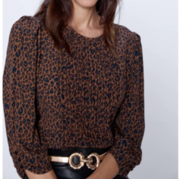 Zara Tops - Zara Leopard Print Blouse
